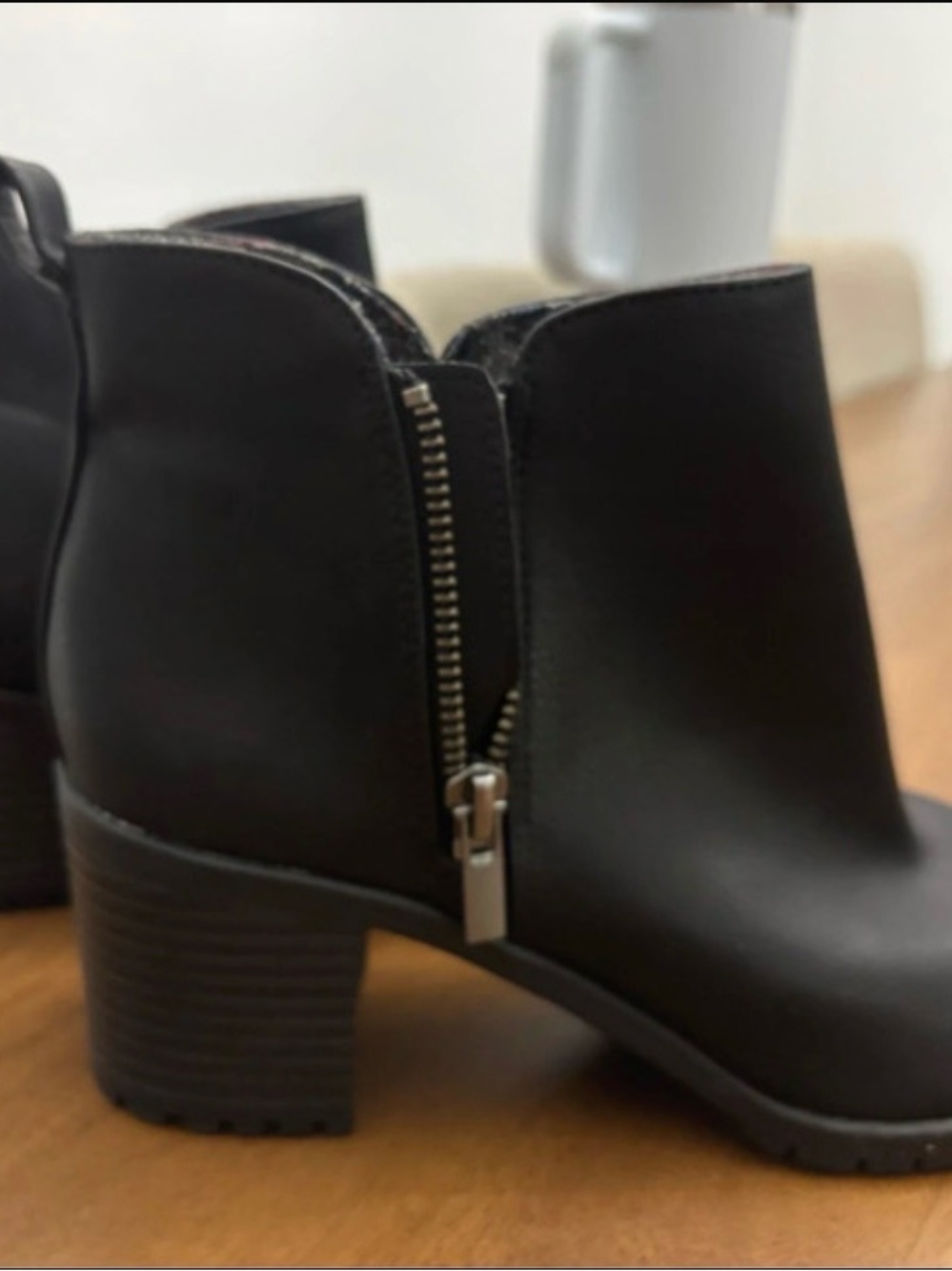 Life Stride Black Side-Zip Ankle Booties
